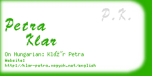 petra klar business card